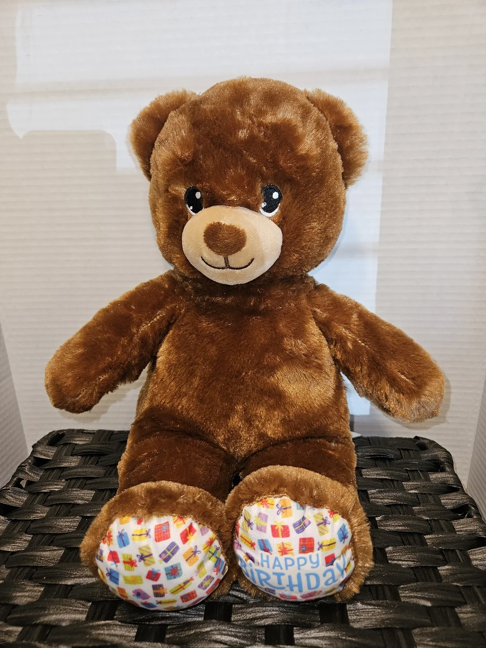 Build-A-Bear Brown Plush Bear with Colorful Birthday Feet
